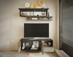 BEST MOBILIER - Jules - meuble tv - 2 portes et 1 tiroir - 156 cm