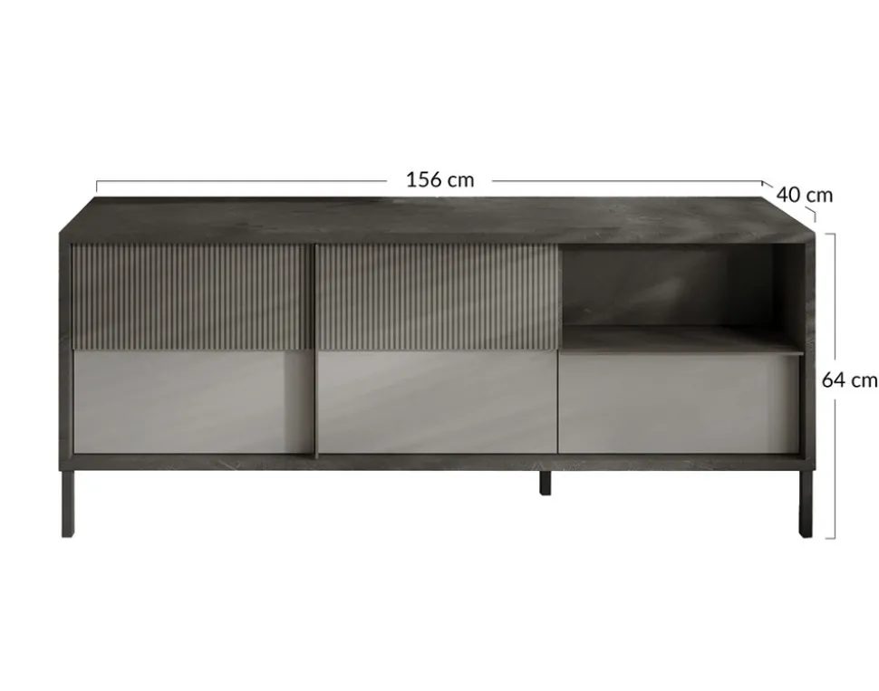 BEST MOBILIER - Jules - meuble tv - 2 portes et 1 tiroir - 156 cm