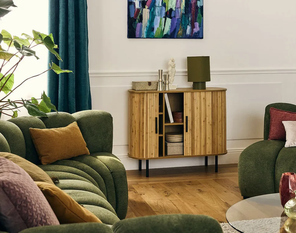 BEST MOBILIER - Kofu - buffet bas - bambou - 100 cm