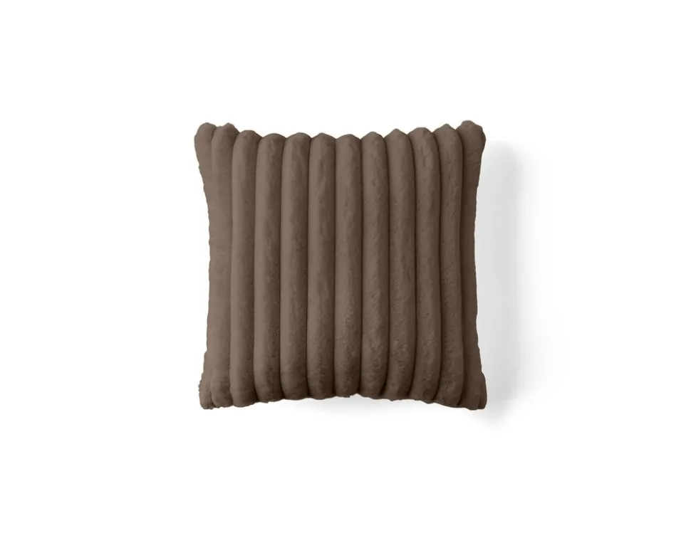 BEST MOBILIER - Laponie - coussin - en fausse fourrure côtelé - 40x40 cm