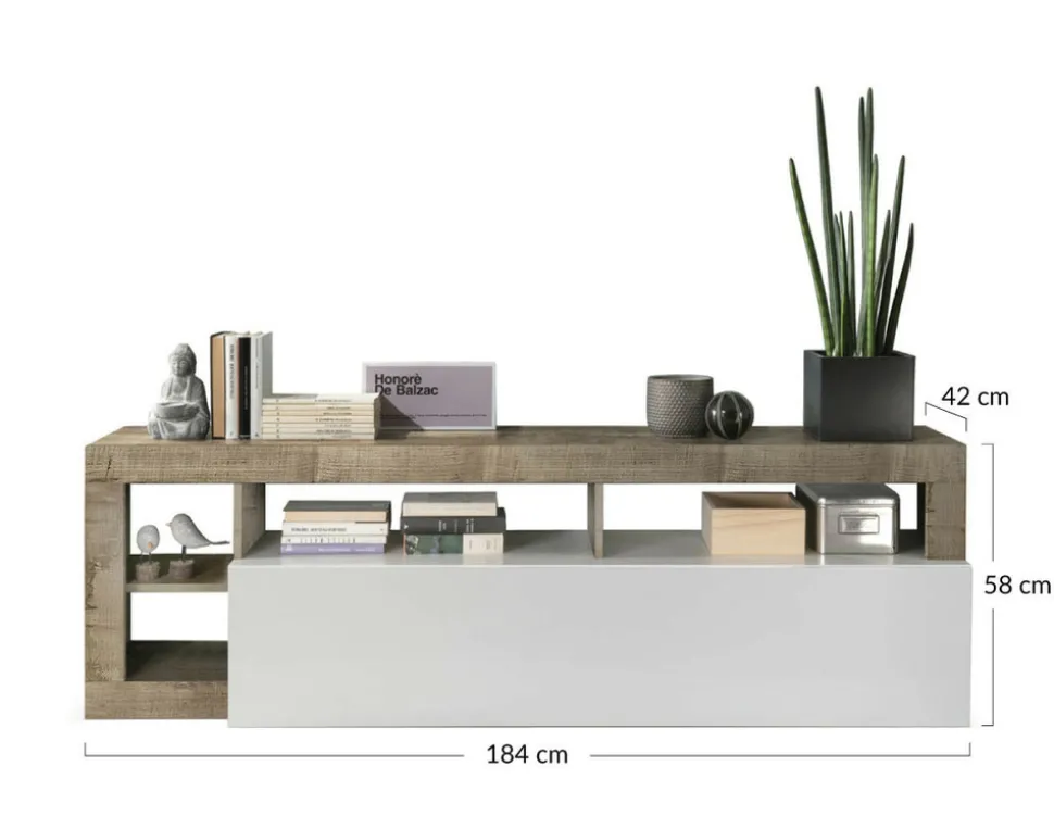 BEST MOBILIER - Lou - meuble tv - 1 porte - 184 cm