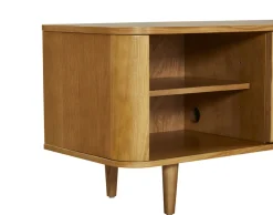 BEST MOBILIER - Milazzo - meuble tv - bois plaqué chêne et cannage - 180 cm