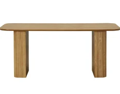 BEST MOBILIER - Milazzo - table à manger - bois plaqué chêne et cannage - 180 cm
