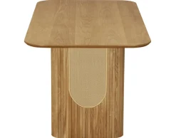 BEST MOBILIER - Milazzo - table à manger - bois plaqué chêne et cannage - 180 cm