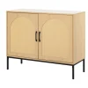 BEST MOBILIER - Nagato - buffet bas - cannage et effet bois - 100 cm