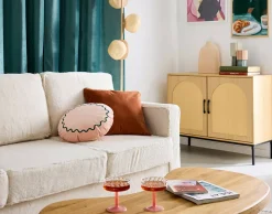 BEST MOBILIER - Nagato - buffet bas - cannage et effet bois - 100 cm