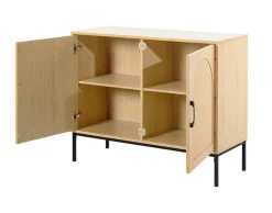 BEST MOBILIER - Nagato - buffet bas - cannage et effet bois - 100 cm