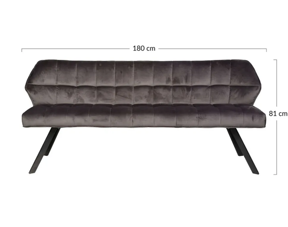 BEST MOBILIER - Neela - banc de table - en velours - 3 personnes