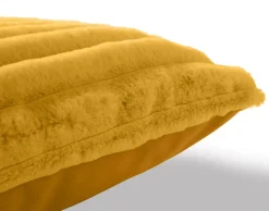 BEST MOBILIER - Pampelune - coussin - en fausse fourrure côtelé et velours - 40x40 cm