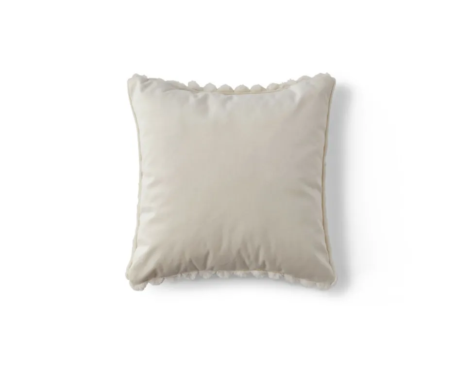 BEST MOBILIER - Pampelune - coussin - en fausse fourrure côtelé et velours - 40x40 cm