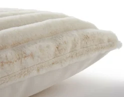 BEST MOBILIER - Pampelune - coussin - en fausse fourrure côtelé et velours - 40x40 cm