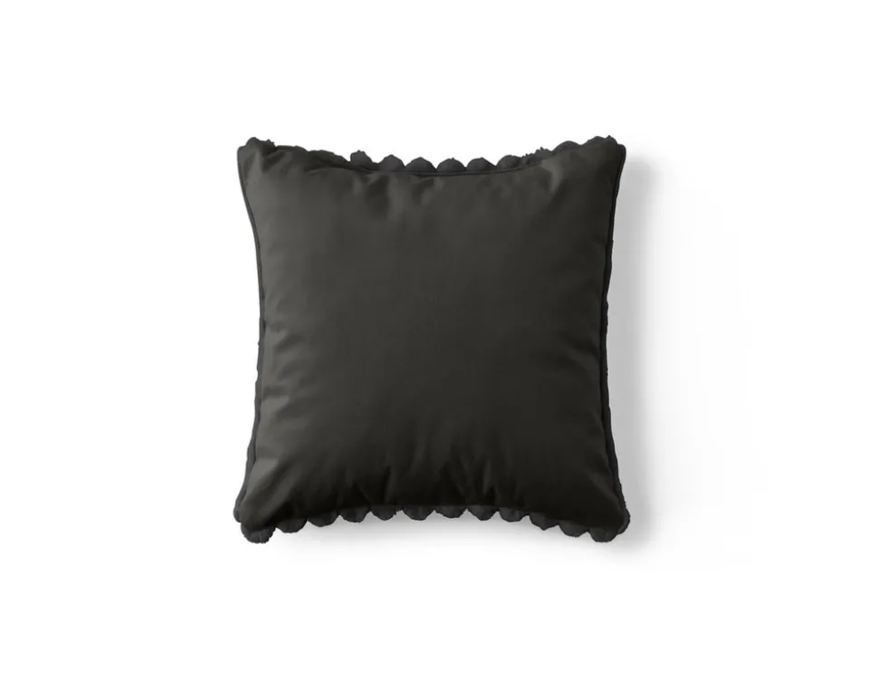 BEST MOBILIER - Pampelune - coussin - en fausse fourrure côtelé et velours - 40x40 cm