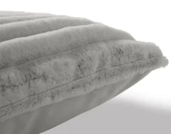 BEST MOBILIER - Pampelune - coussin - en fausse fourrure côtelé et velours - 40x40 cm