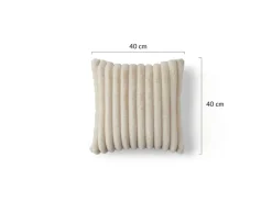 BEST MOBILIER - Pampelune - coussin - en fausse fourrure côtelé et velours - 40x40 cm