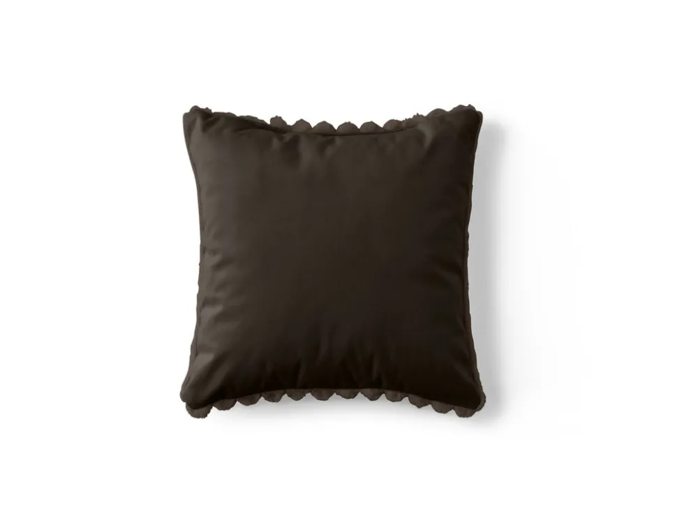 BEST MOBILIER - Pampelune - coussin - en fausse fourrure côtelé et velours - 40x40 cm