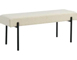 BEST MOBILIER - Romeo - banc - tissu bouclette - 100 cm