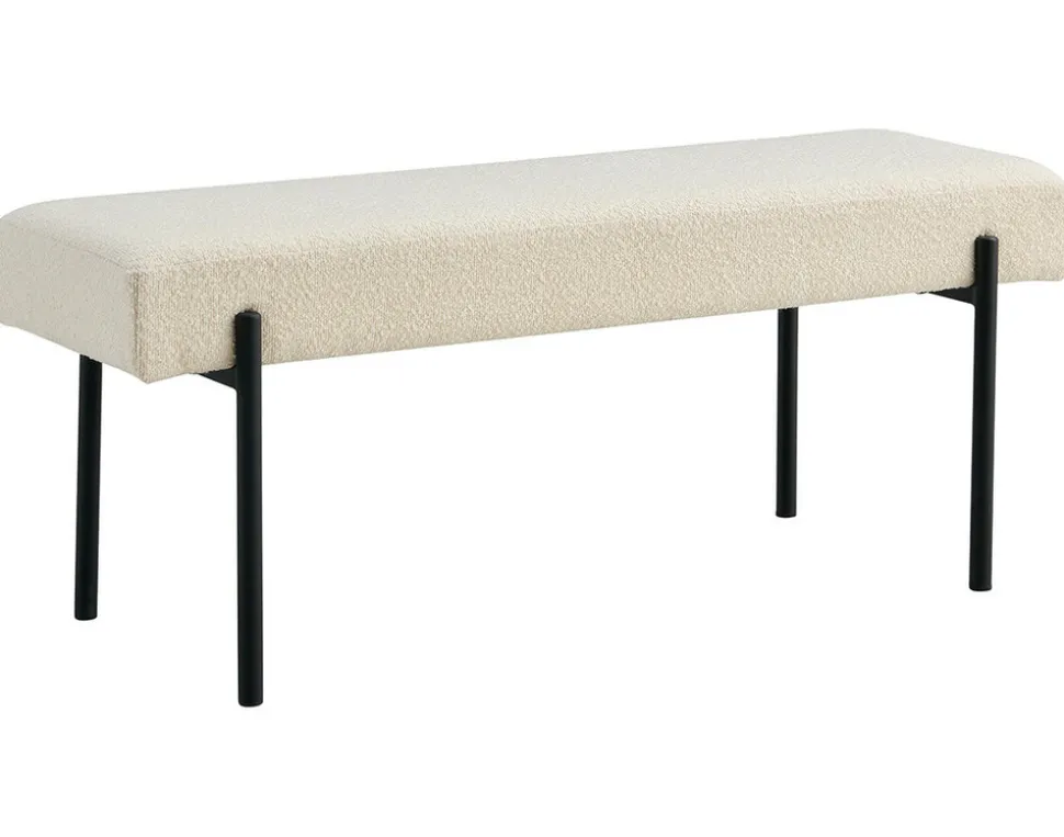 BEST MOBILIER - Romeo - banc - tissu bouclette - 100 cm