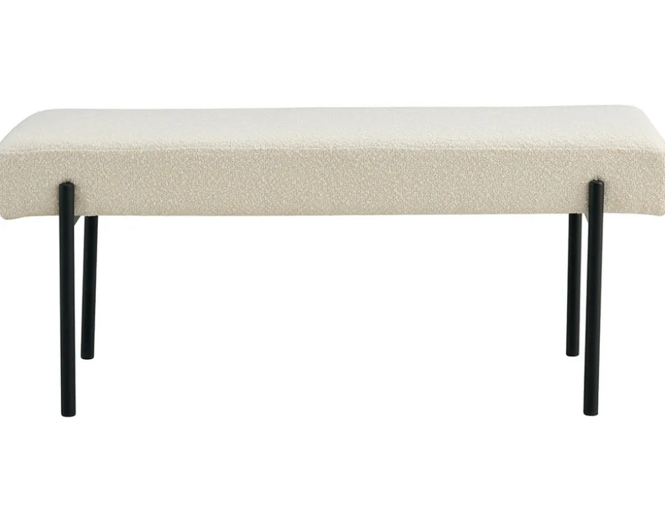 BEST MOBILIER - Romeo - banc - tissu bouclette - 100 cm
