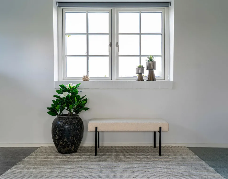 BEST MOBILIER - Romeo - banc - tissu bouclette - 100 cm