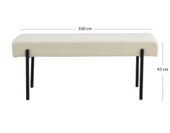 BEST MOBILIER - Romeo - banc - tissu bouclette - 100 cm