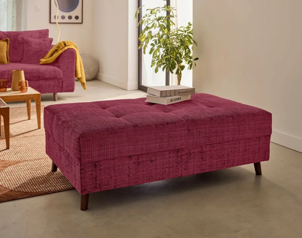 BEST MOBILIER - Rune - pouf en velours texturé