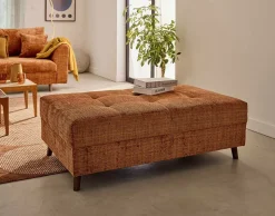 BEST MOBILIER - Rune - pouf en velours texturé
