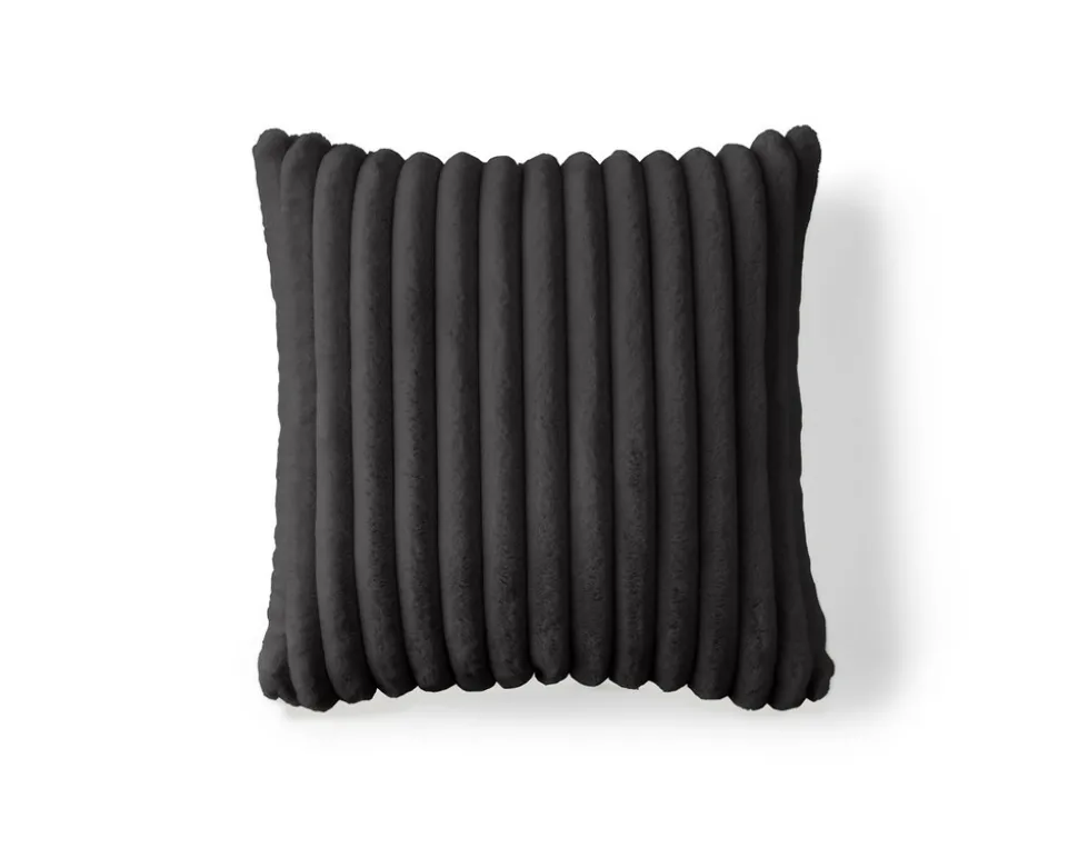 BEST MOBILIER - Sierra - coussin - en fausse fourrure côtelé - 40x40 cm
