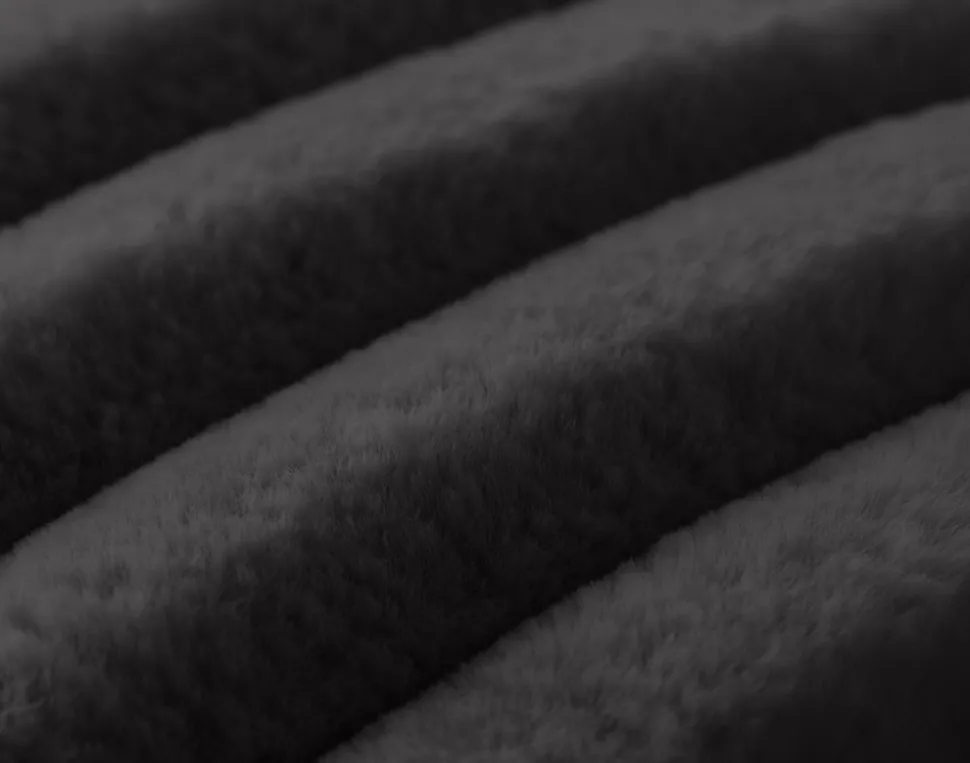 BEST MOBILIER - Sierra - coussin - en fausse fourrure côtelé - 40x40 cm