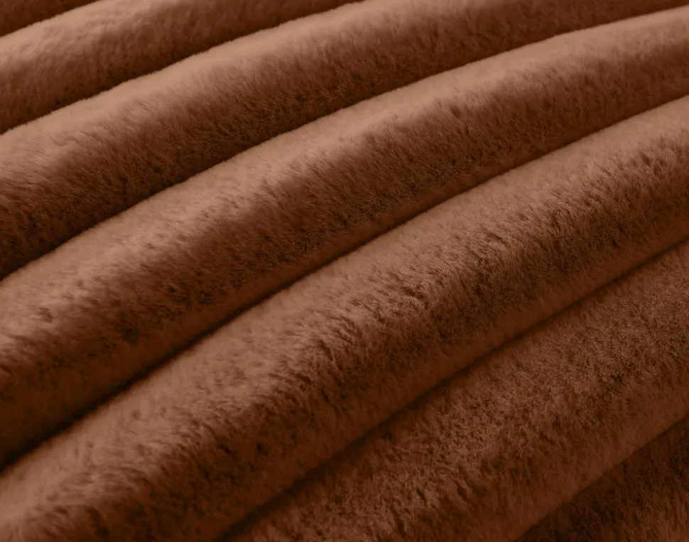 BEST MOBILIER - Sierra - coussin - en fausse fourrure côtelé - 50x50 cm