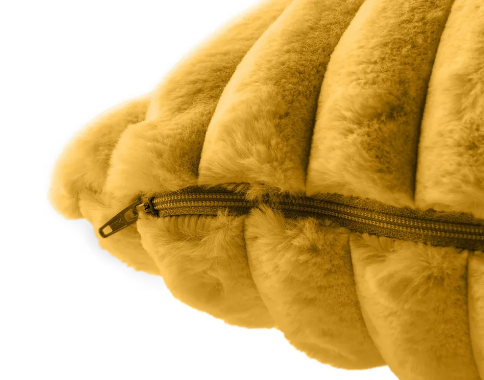 BEST MOBILIER - Sierra - coussin - en fausse fourrure côtelé - 50x50 cm