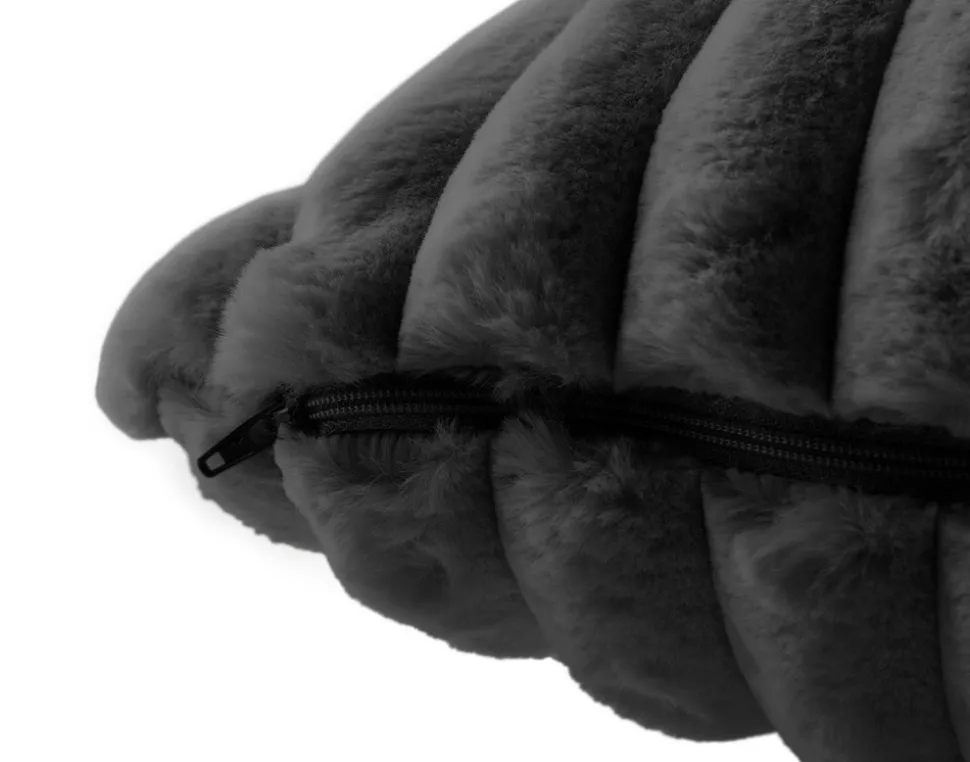 BEST MOBILIER - Sierra - coussin - en fausse fourrure côtelé - 50x50 cm