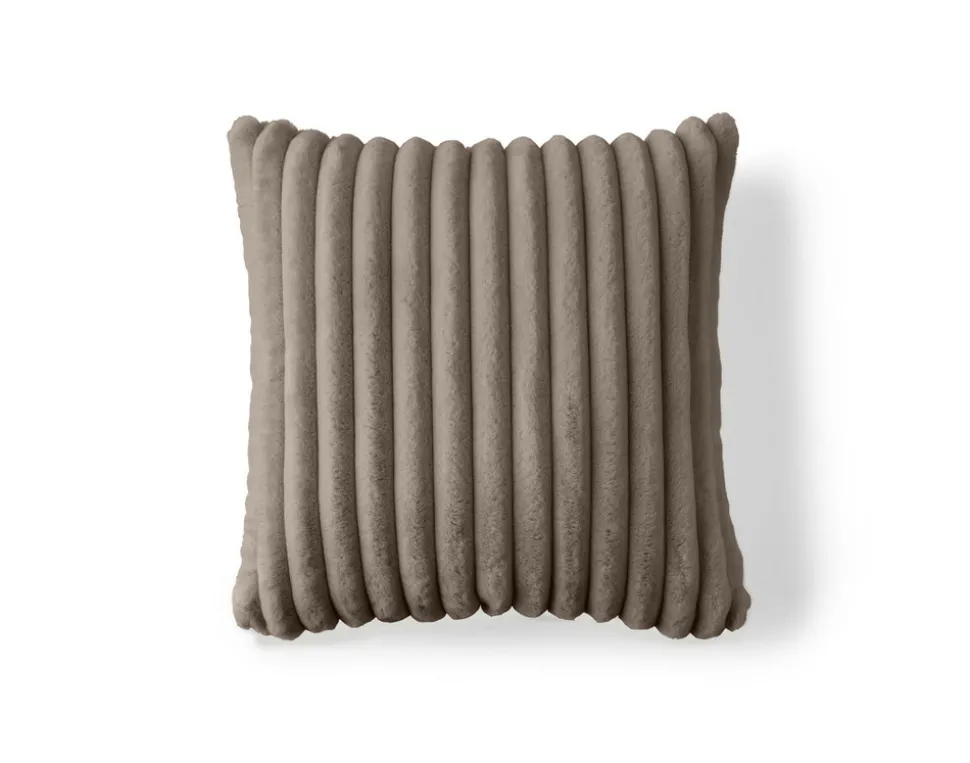 BEST MOBILIER - Sierra - coussin - en fausse fourrure côtelé - 40x40 cm