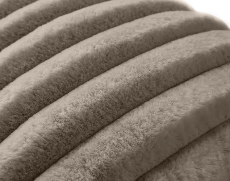 BEST MOBILIER - Sierra - coussin - en fausse fourrure côtelé - 40x40 cm