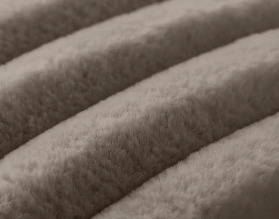 BEST MOBILIER - Sierra - coussin - en fausse fourrure côtelé - 40x40 cm