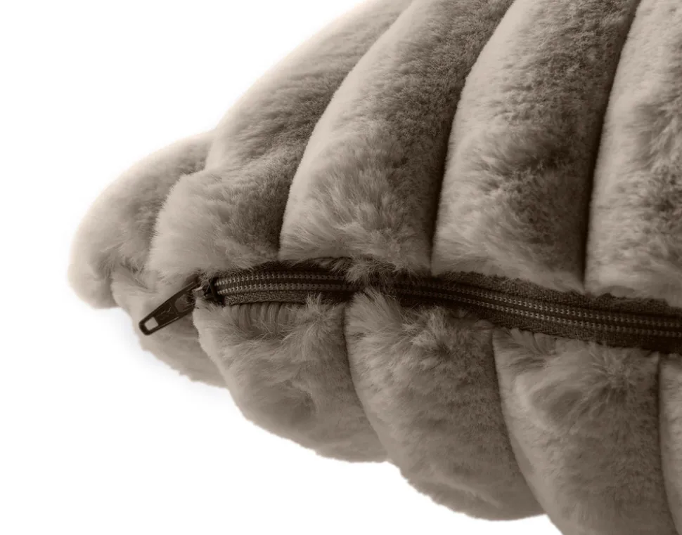 BEST MOBILIER - Sierra - coussin - en fausse fourrure côtelé - 40x40 cm