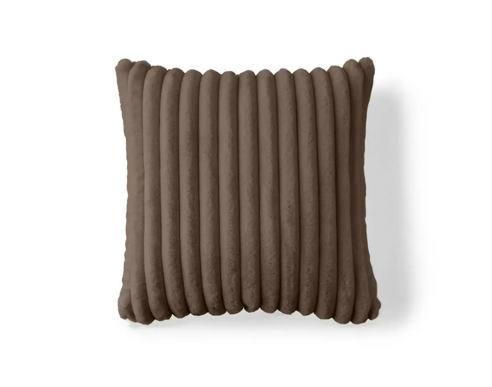 BEST MOBILIER - Sierra - coussin - en fausse fourrure côtelé - 50x50 cm