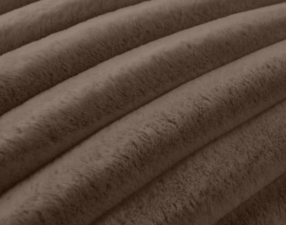 BEST MOBILIER - Sierra - coussin - en fausse fourrure côtelé - 50x50 cm