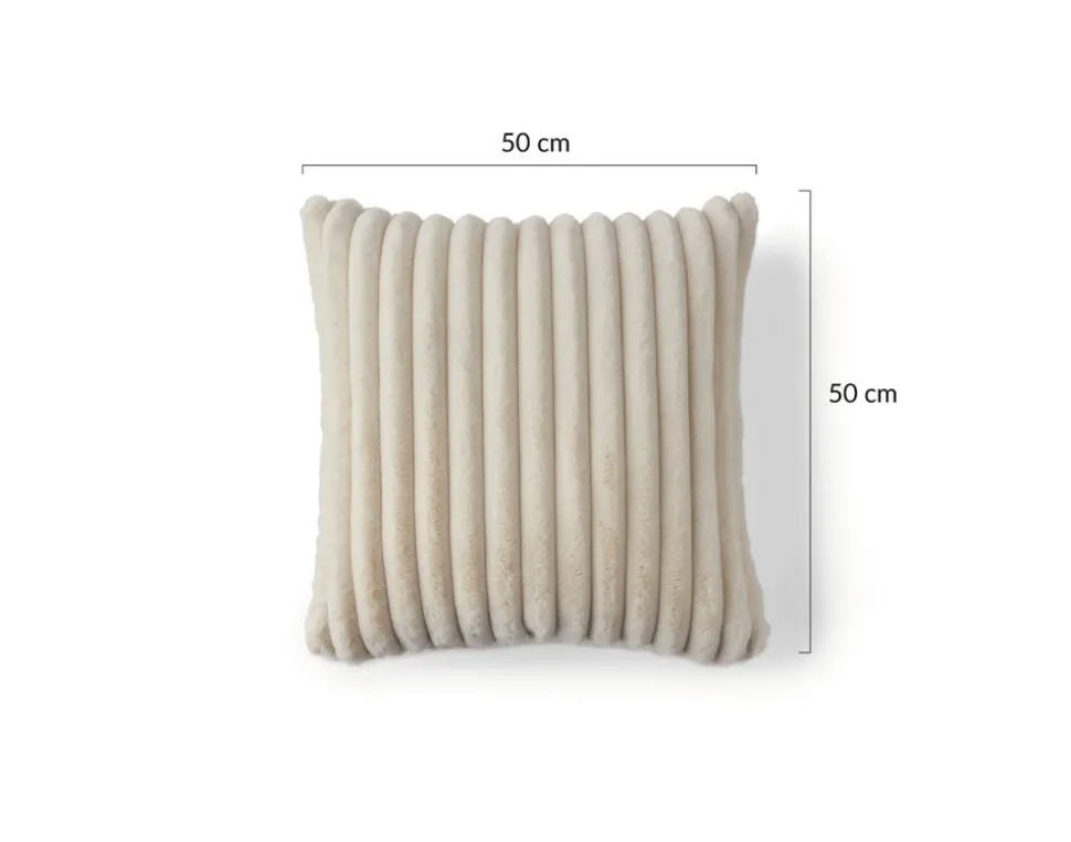 BEST MOBILIER - Sierra - coussin - en fausse fourrure côtelé - 50x50 cm