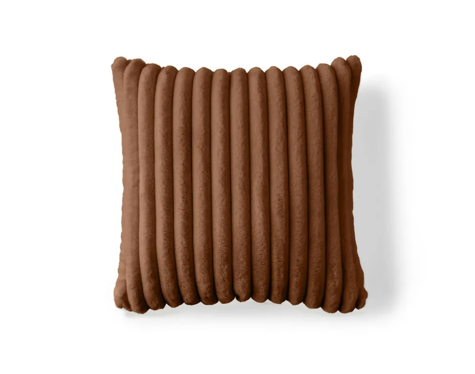 BEST MOBILIER - Sierra - coussin - en fausse fourrure côtelé - 40x40 cm