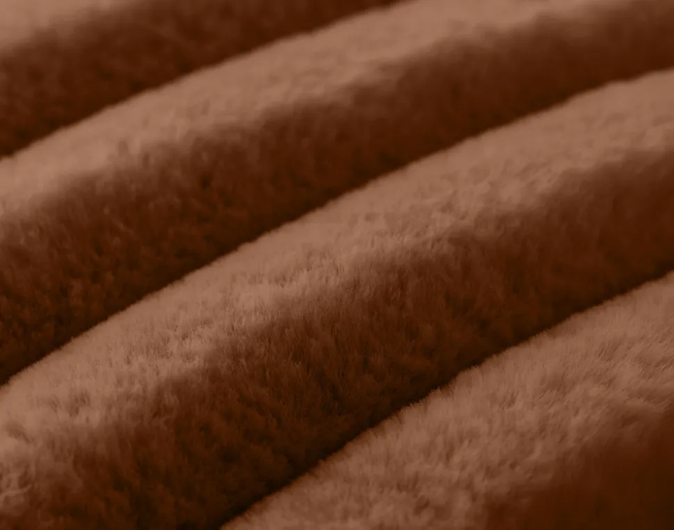 BEST MOBILIER - Sierra - coussin - en fausse fourrure côtelé - 40x40 cm