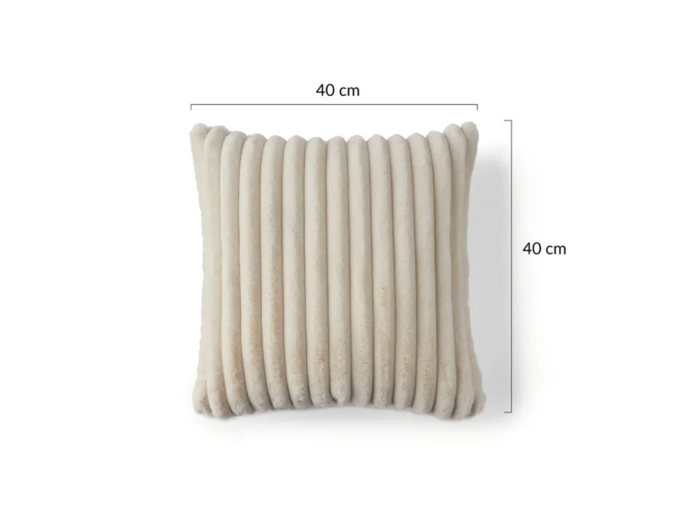BEST MOBILIER - Sierra - coussin - en fausse fourrure côtelé - 40x40 cm