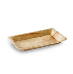 BIOSYLVA - Assiettes rectangulaires en palmier - 16 x 24 cm - par 25