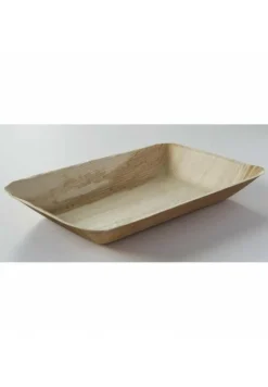 BIOSYLVA - Assiettes rectangulaires en palmier - 16 x 24 cm - par 25