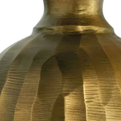 BLANC D'IVOIRE - Bouteille décorative ombline dorée 18x49cm