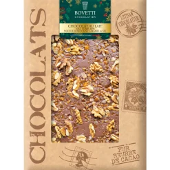 BOVETTI - Tablette chocolat au lait, noix du Périgord, caramel et sel 300g