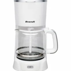 BRANDT - Cafetière électrique - blanc et silver - 1,8 l - 1100 w - 18 tasses