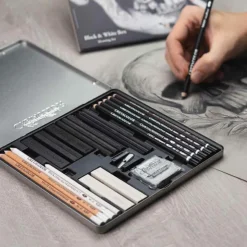BREVILLIER'S CRETACOLOR - Coffret dessin noir & blanc 25 pièces