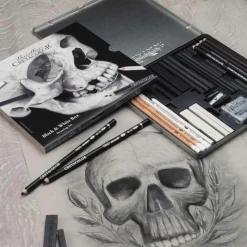 BREVILLIER'S CRETACOLOR - Coffret dessin noir & blanc 25 pièces