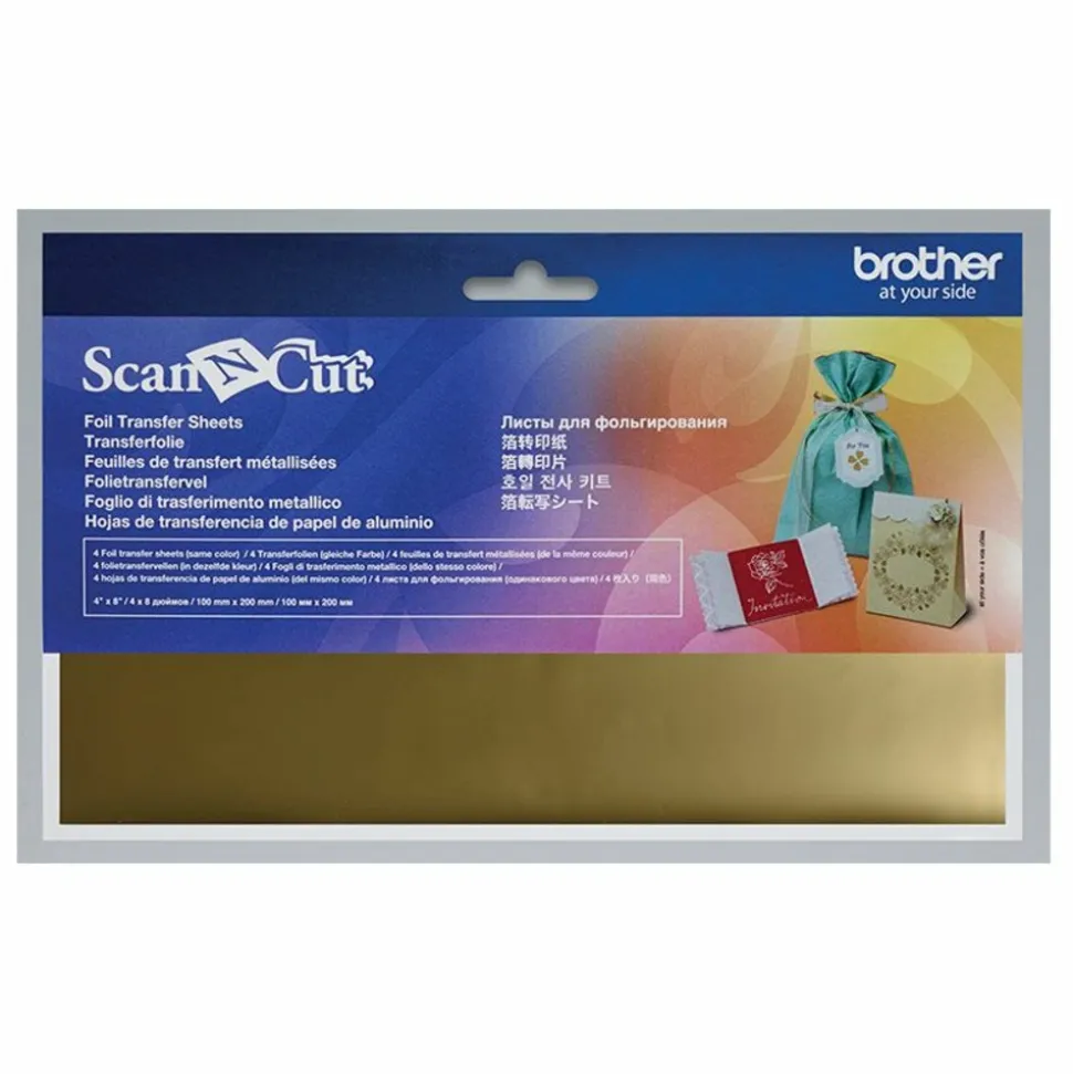 BROTHER - 4 feuilles de transfert métallisées 10 x 20 cm brother scanncut - doré