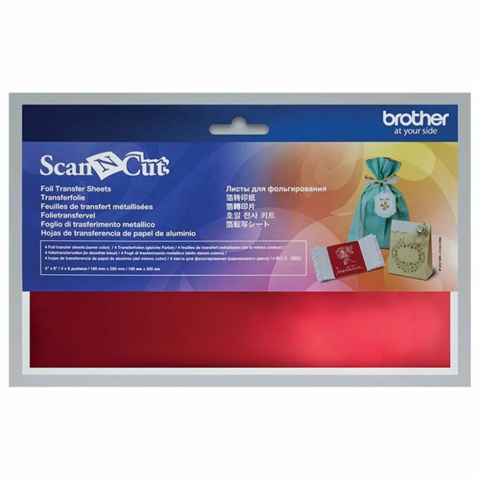 BROTHER - 4 feuilles de transfert métallisées 10 x 20 cm brother scanncut - rouge